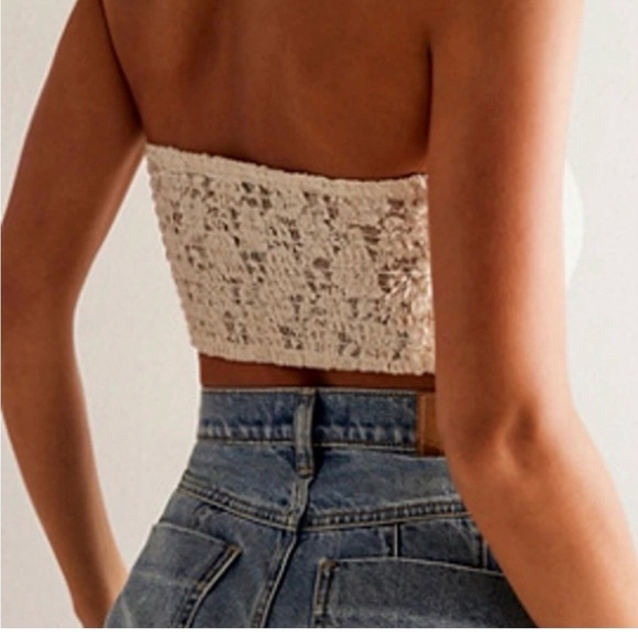 Free People Ivory One Raya Lace Bandana Top, size large - Picture 3 of 8
